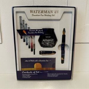 Blue Mottled PHILEAS WATERMAN Fountain Pen Set New in Box